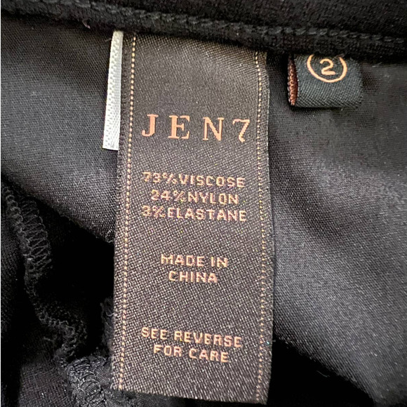 Jen7 Black Comfort Skinny Pull-on Pants Size 2 Ankle Length Elastic Waist - Picture 5 of 6